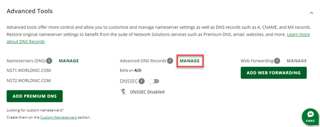 Manage Advanced DNS