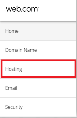 Red box around Hosting option