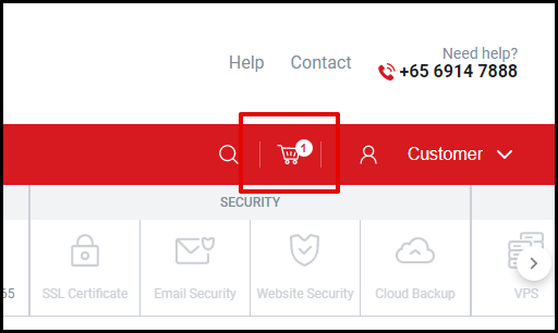 Screenshot of VD Account Manager Cart Icon