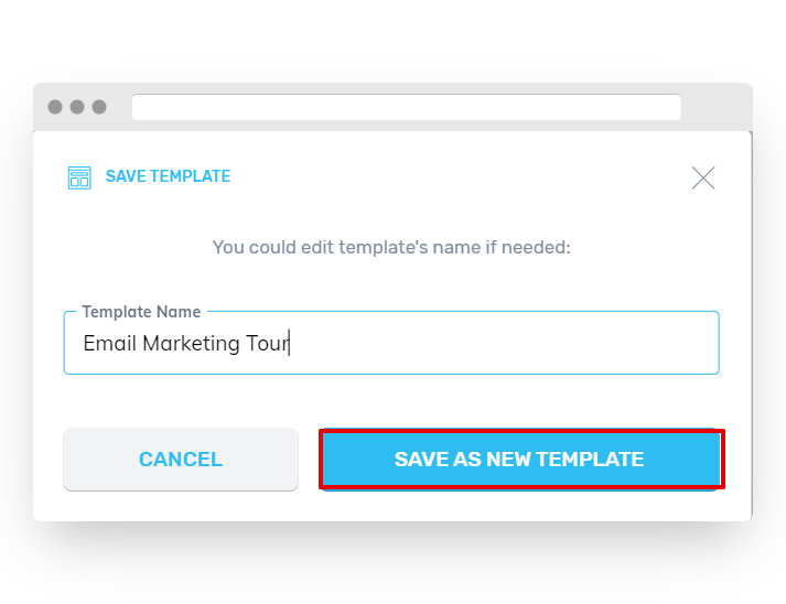 Enter Template Name and Save Template Button
