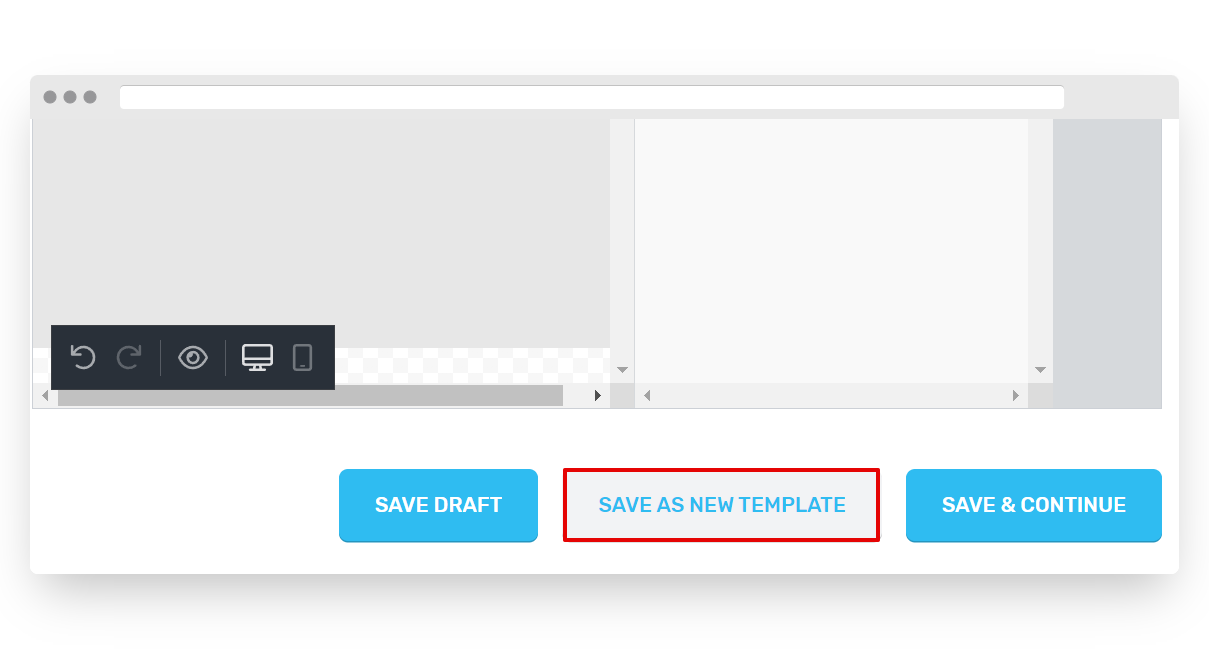 Save as New Template Button in Vodien Email Marketing