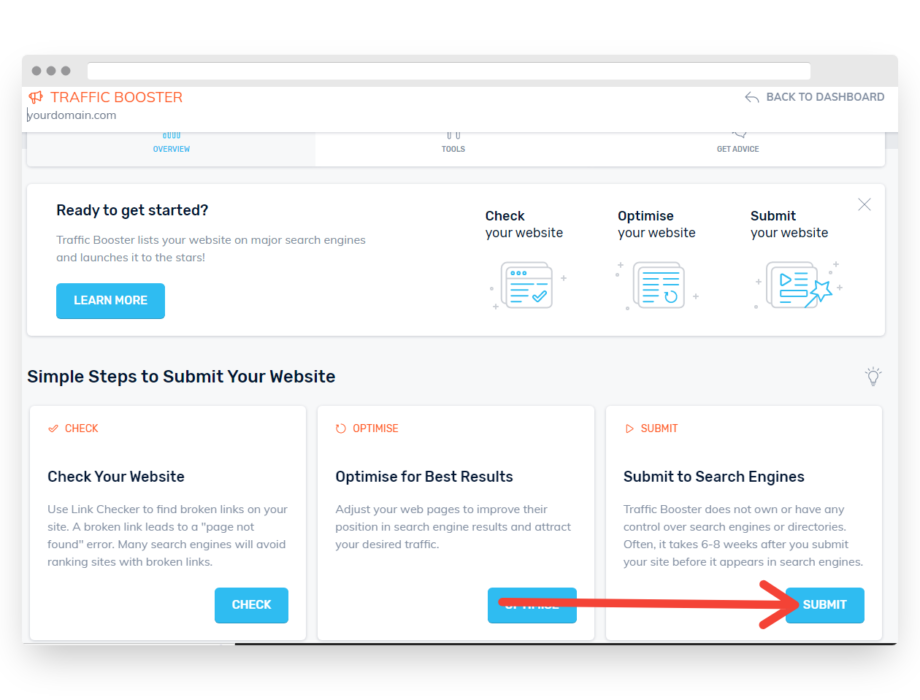 Traffic Booster Submit Button