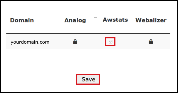 save awstats enable via vodien cpanel