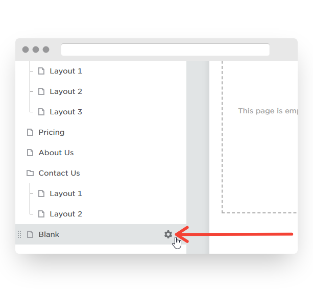 Screenshot of VD Website Builder Pages Settings Icon