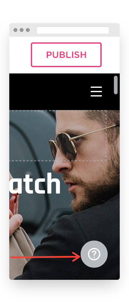 Screenshot of VD Website Builder Interface Help Button