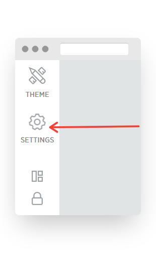 Screenshot of VD Website Builder Interface Settings Button
