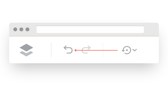 Screenshot of VD Website Builder Interface Undo Button