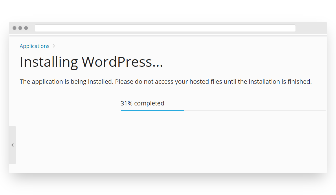 Screenshot of VD Windows Hosting Plesk Install Progress