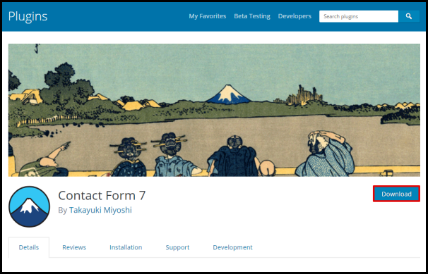 Screenshot of VD WordPress Contact 7 Form Download Button