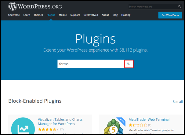 Screenshot of VD WordPress Themes Search Icon