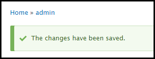 Screenshot of VD WordPress Drupal Changes Saved Prompt